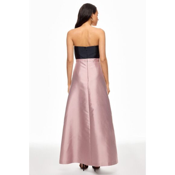 Kay Unger Womens Vivienne Strapless Walk Thru Gown Woodrose Navy Size 12 - Picture 3 of 11